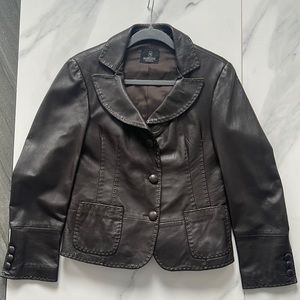 Leather women’s blazer